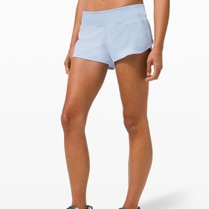 Lululemon Speed up Low Rise shorts 2.5 inseam blue linen color